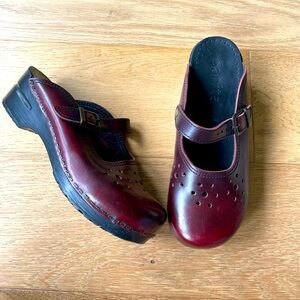 Sanita leather mule clogs